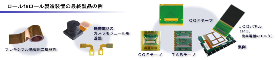 ロールtoロール製造装置の最終製品例